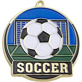 Stock Gold Enamel Sports Medals