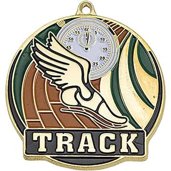Stock Gold Enamel Sports Medals