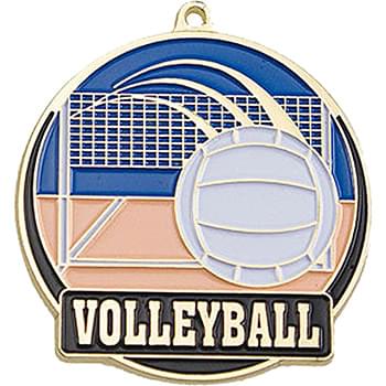 Stock Gold Enamel Sports Medals