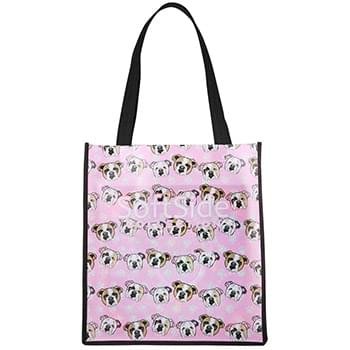 100 GSM PET Tote Bag with Black Gusset & Handles: 13" x 13" x 8"